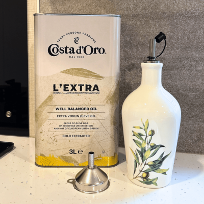 l’Arte dell’Olio Set – 3L Extra Natives Olivenöl + Keramikflasche