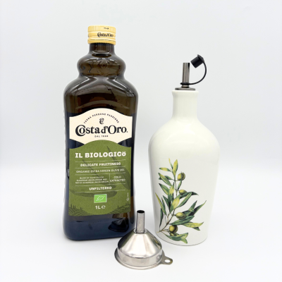 1L Bio-Olivenöl Extra Vergine + Keramik-Ausgießerflasche