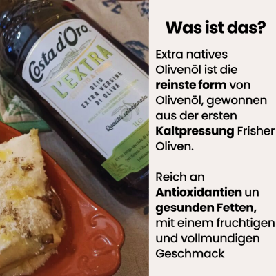 Extra Natives Olivenöl – 1000ml kaltgepresst & vielseitig
