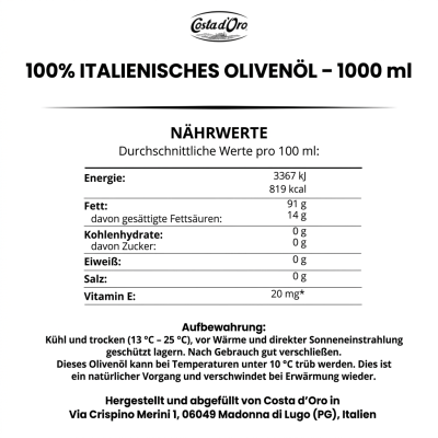 1L Italienisches Olivenöl + Keramikflasche